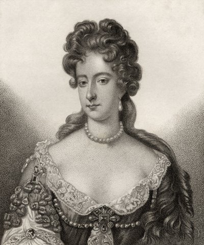 Regina Maria II, incisa da Bocquet, illustrazione da 